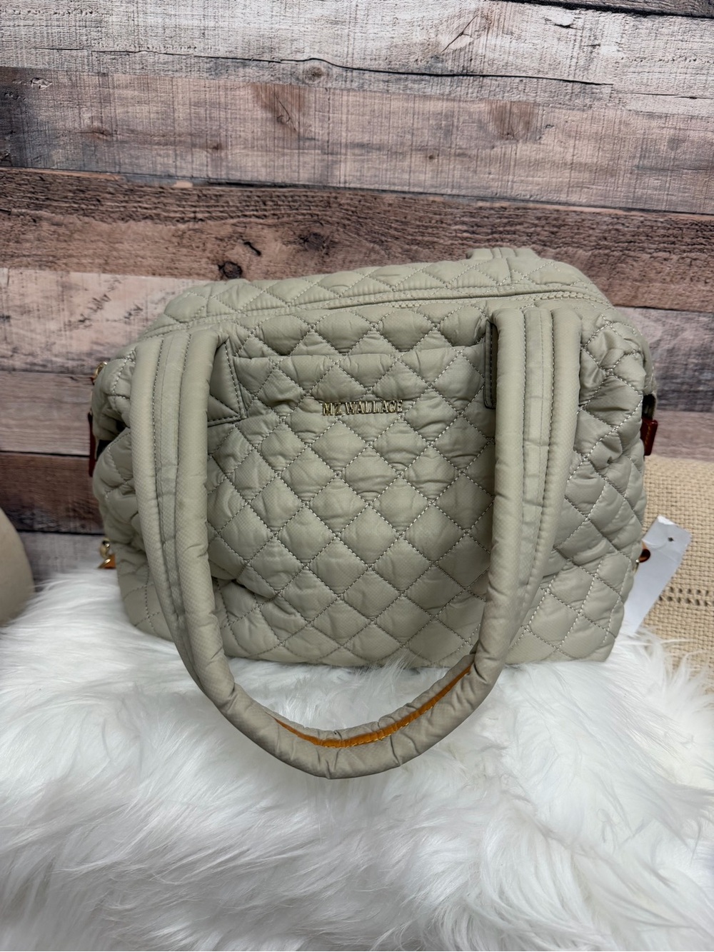 Quilted Nylon MZ Wallace Tan Purse